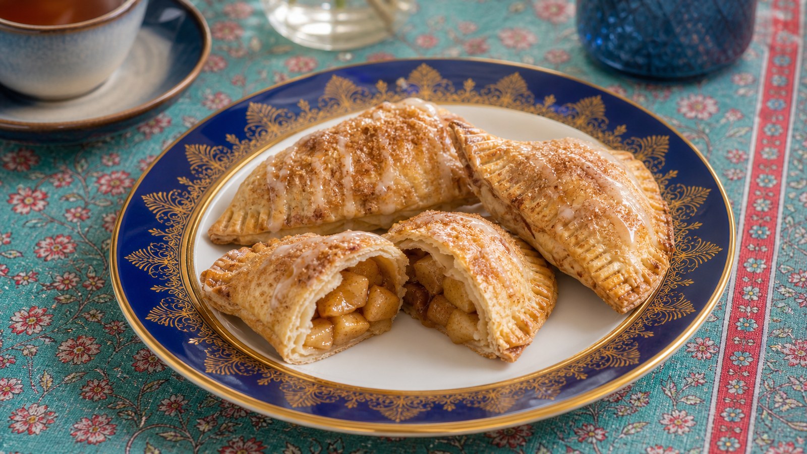 Air Fryer Apple Hand Pies finished and ready to serve