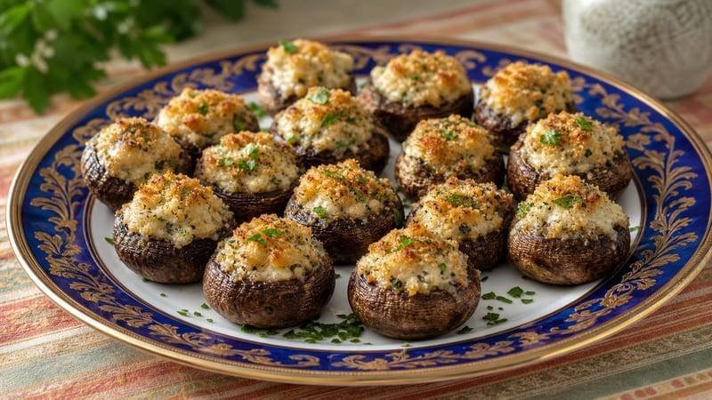 Air Fryer Stuffed Mushrooms