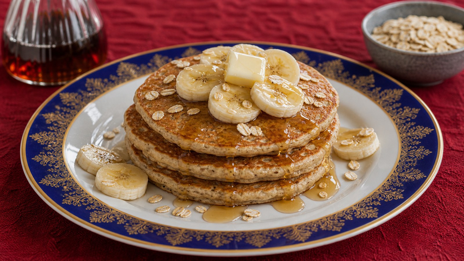 Banana Oat Pancakes finished and ready to serve