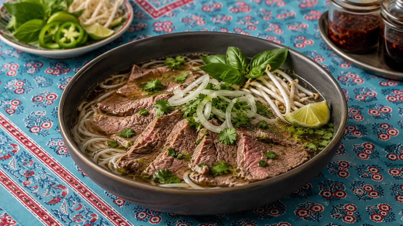 Beef Pho Shortcut Soup finished and ready to serve