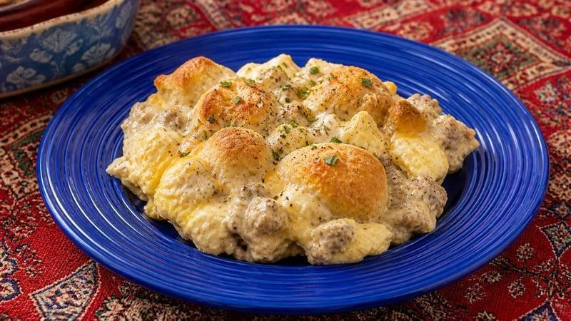 Biscuits and Egg Gravy Bake