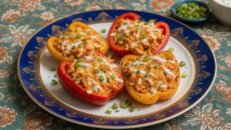 Buffalo Chicken Stuffed Peppers