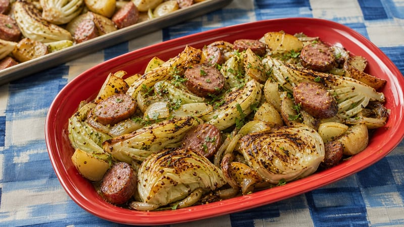 Cabbage and Sausage Sheet Pan Dinner