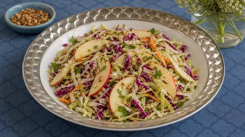 Cabbage Slaw with Apple and Mustard Vinaigrette