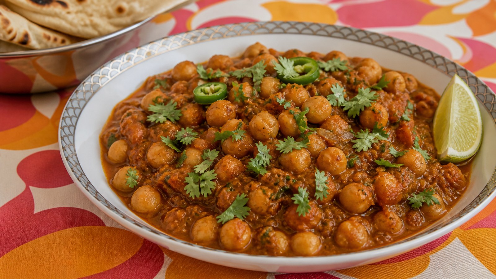 Chana Masala finished and ready to serve