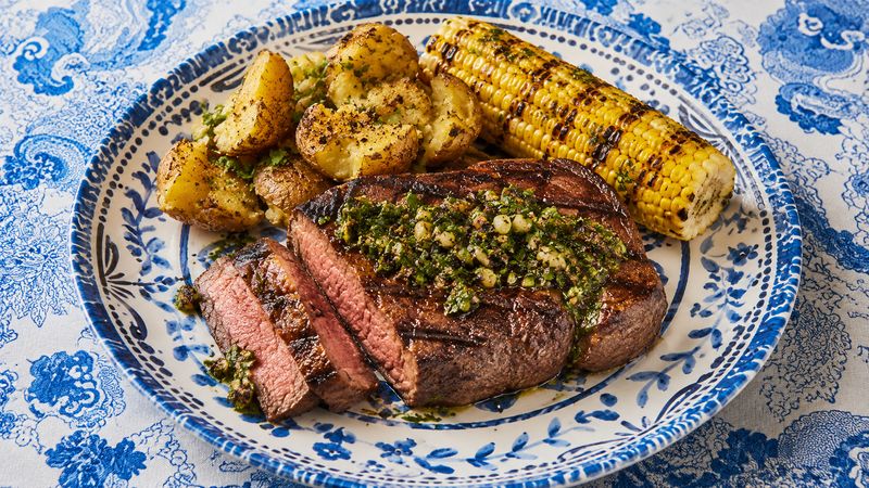 Charred Scallion Chimichurri Denver Steak