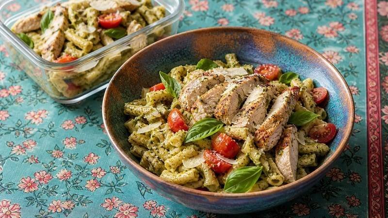 Chicken Pesto Pasta Meal Prep