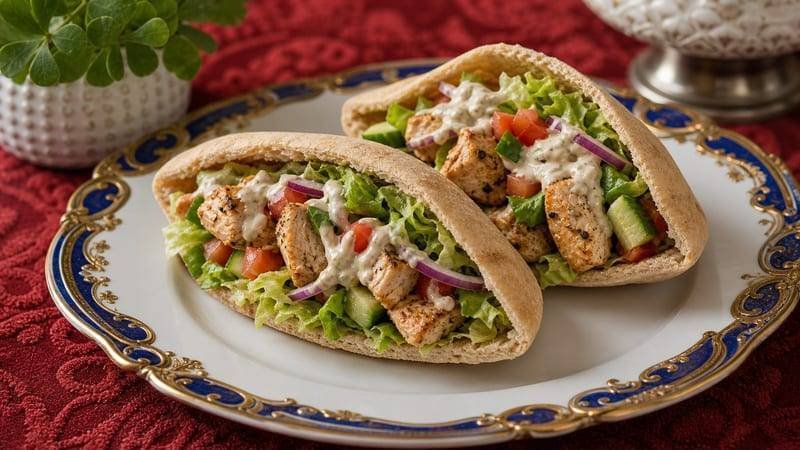 Chicken Pita Pockets finished and ready to serve