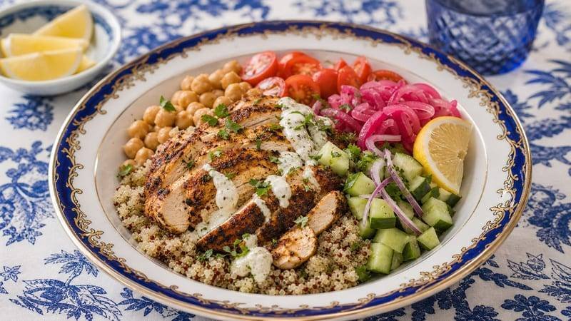Chicken Shawarma Quinoa Bowls