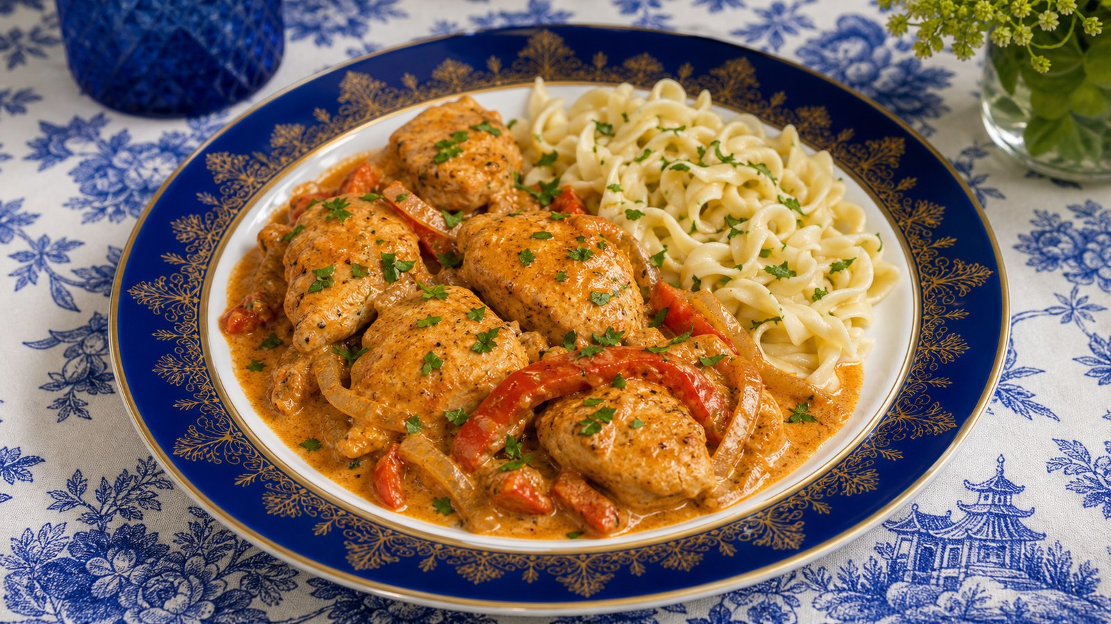 Creamy Paprika Chicken Skillet finished and ready to serve
