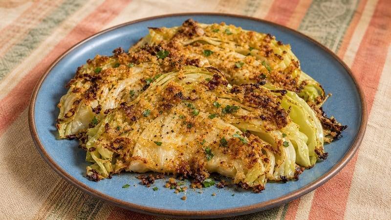 Crispy Smashed Cabbage Wedges
