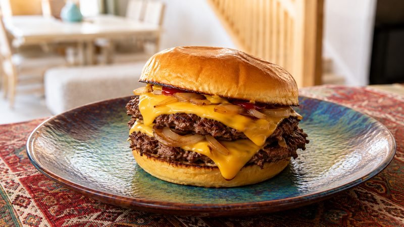 Diner-Style Double Cheeseburger