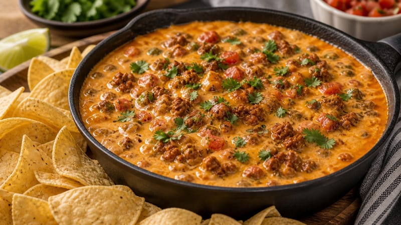 Game Day Snacks: Ultimate Loaded Queso Dip