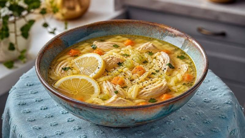Lemon Chicken Orzo Soup