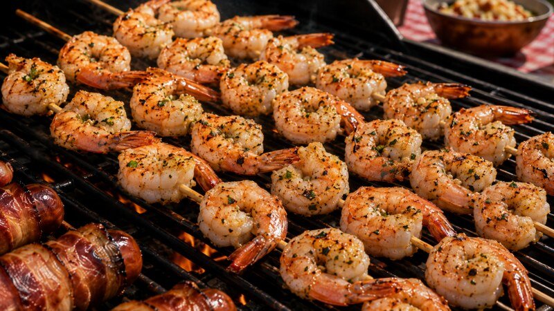 Lemon Garlic Grilled Shrimp Skewers