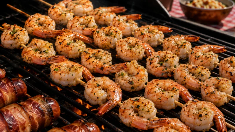 Lemon Garlic Grilled Shrimp Skewers