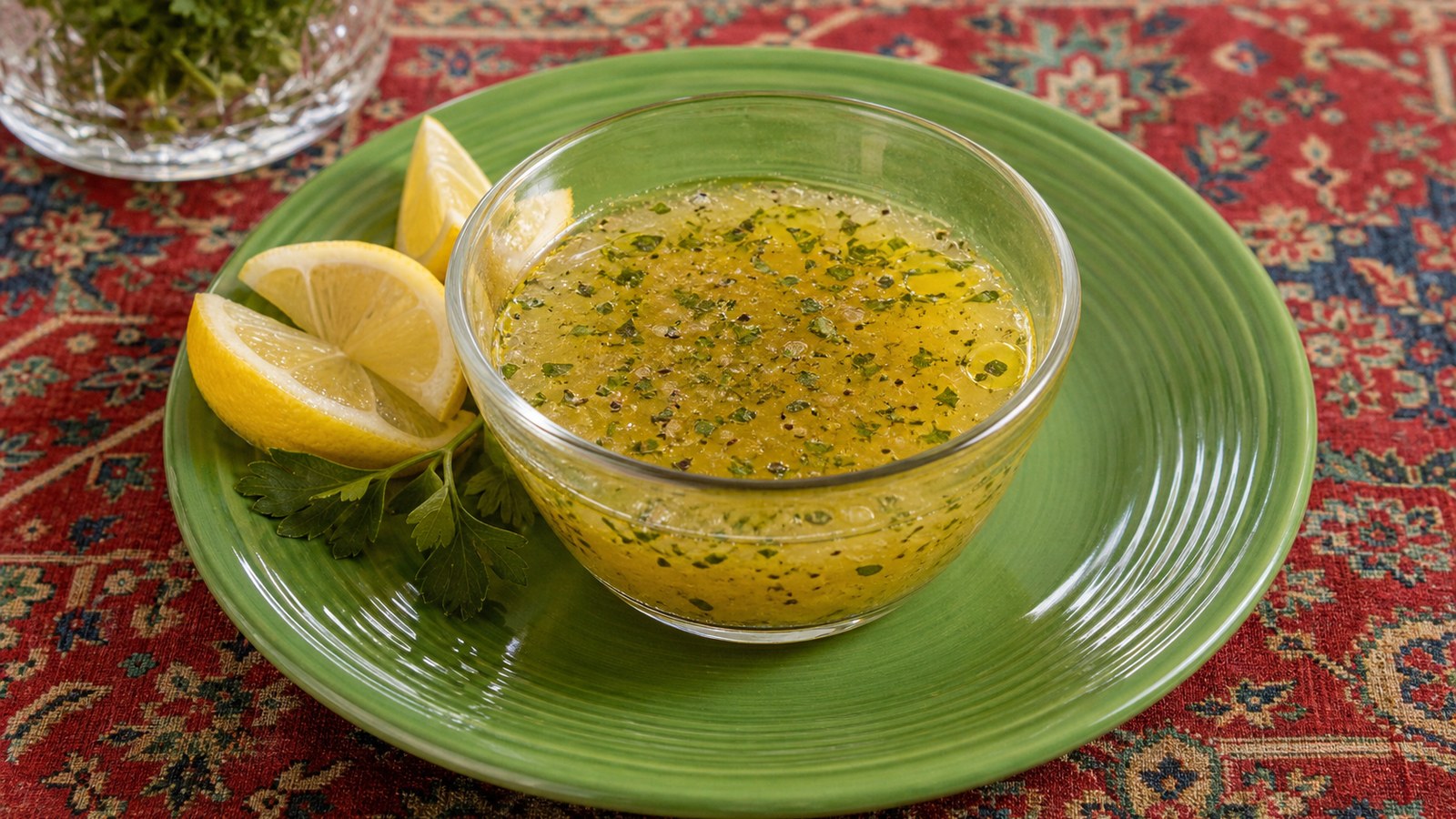 Lemon Herb Vinaigrette finished and ready to serve
