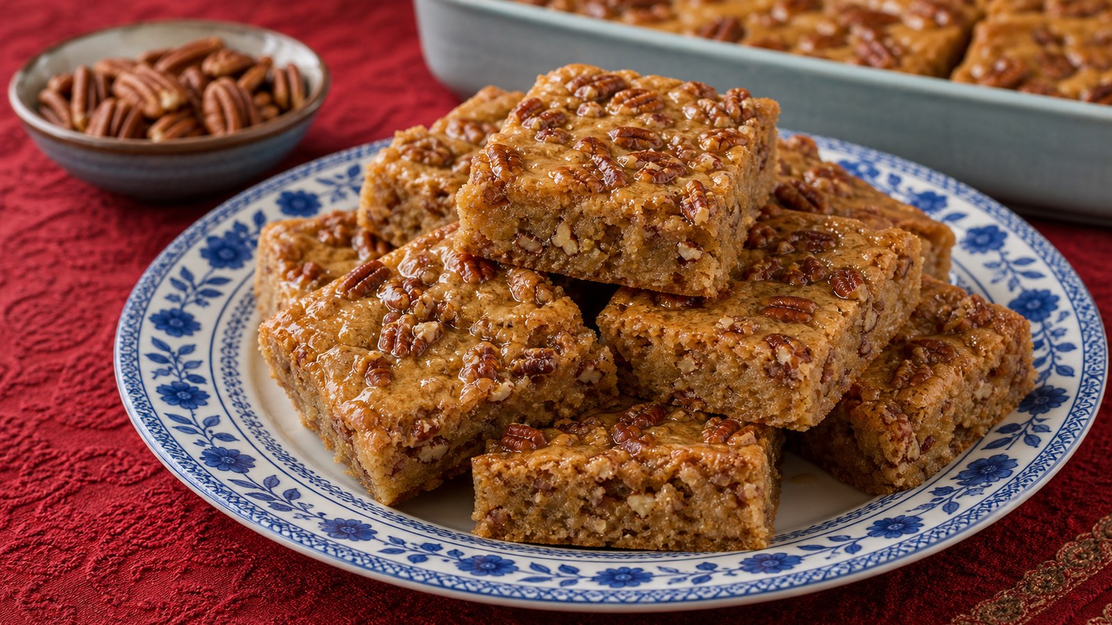 Maple Pecan Blondies finished and ready to serve