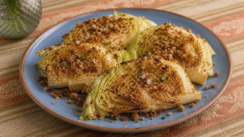Roasted Cabbage with Brown Butter Breadcrumbs