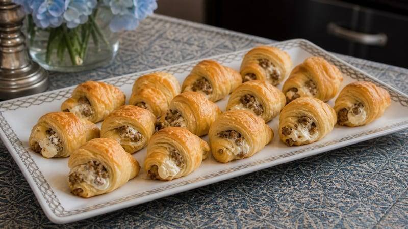 Sausage Cream Cheese Crescent Bites