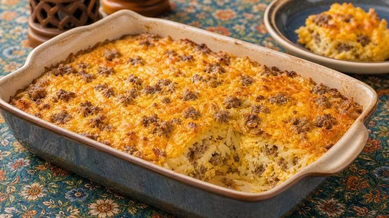 Sausage Hash Brown Breakfast Casserole