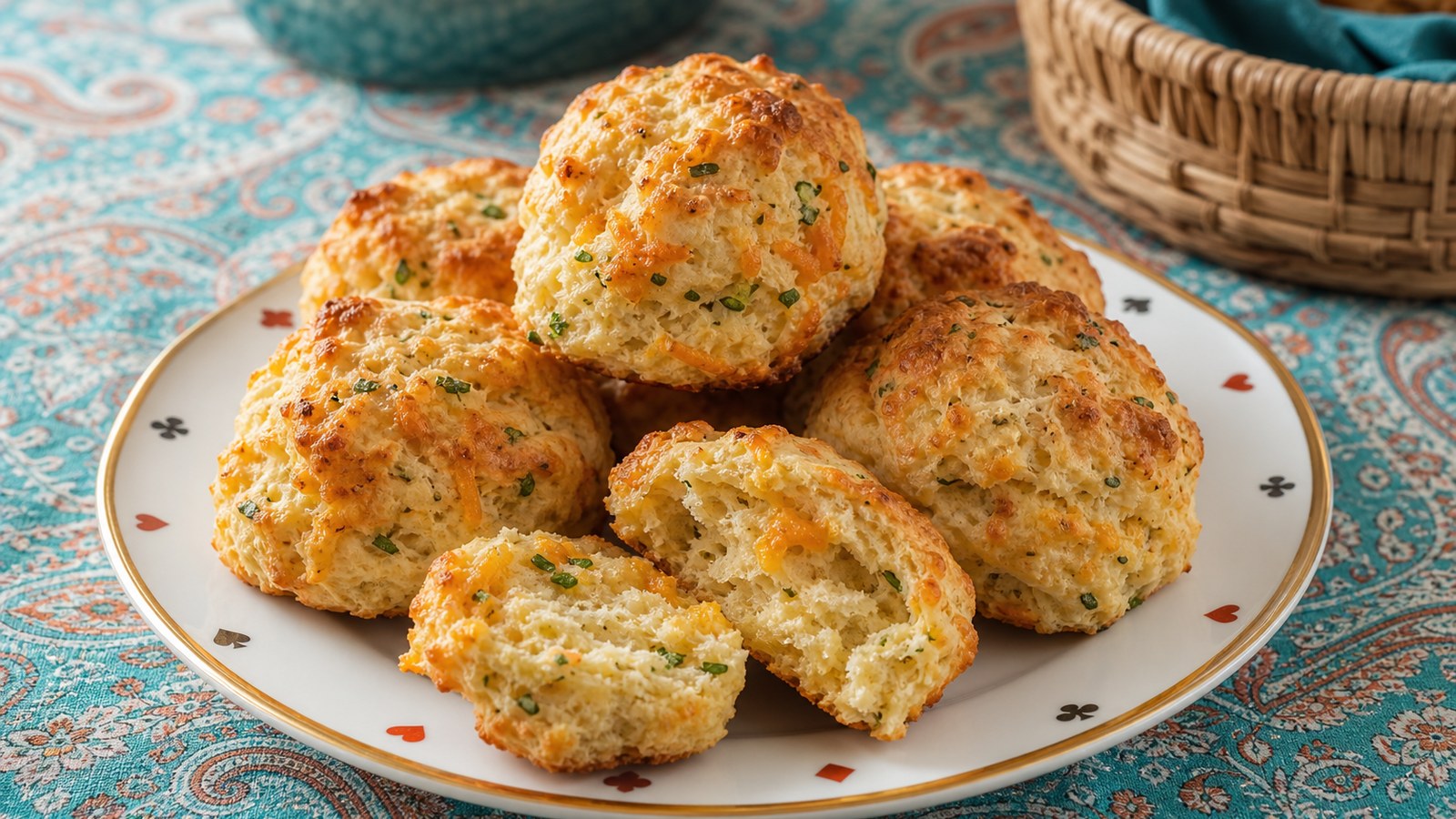 Savory Cheddar Biscuits finished and ready to serve