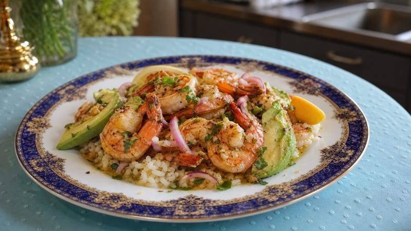Shrimp Avocado Rice Bowls