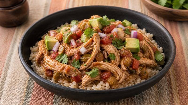 Slow Cooker Salsa Chicken Bowls