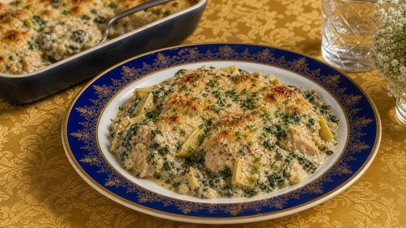 Spinach Artichoke Chicken Bake