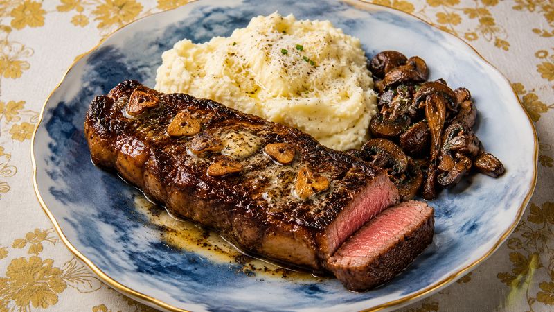 Truffle Soy New York Strip with Crispy Garlic