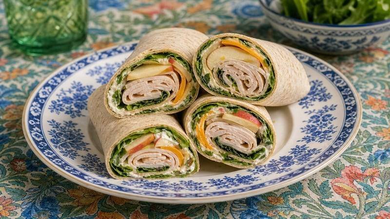 Turkey Apple Cheddar Wraps
