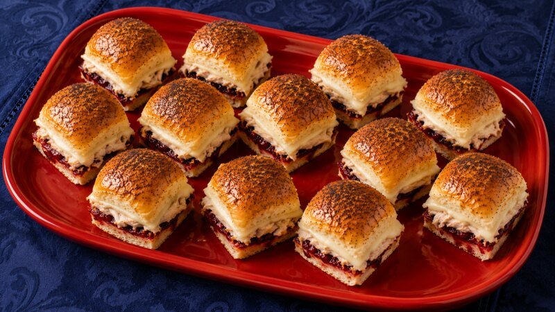 Turkey Cranberry Sliders finished and ready to serve